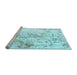 Sideview of Machine Washable Persian Light Blue Traditional Rug, wshtr1247lblu