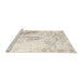 Sideview of Machine Washable Traditional Tan Brown Rug, wshtr1248