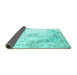 Sideview of Persian Turquoise Traditional Rug, tr1248turq