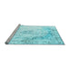 Sideview of Machine Washable Persian Light Blue Traditional Rug, wshtr1248lblu