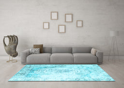 Machine Washable Persian Light Blue Traditional Rug in a Living Room, wshtr1248lblu
