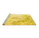 Sideview of Machine Washable Persian Yellow Traditional Rug, wshtr1248yw