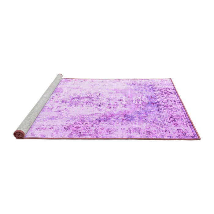 Sideview of Machine Washable Persian Purple Traditional Area Rugs, wshtr1248pur