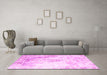 Machine Washable Persian Pink Traditional Rug in a Living Room, wshtr1248pnk