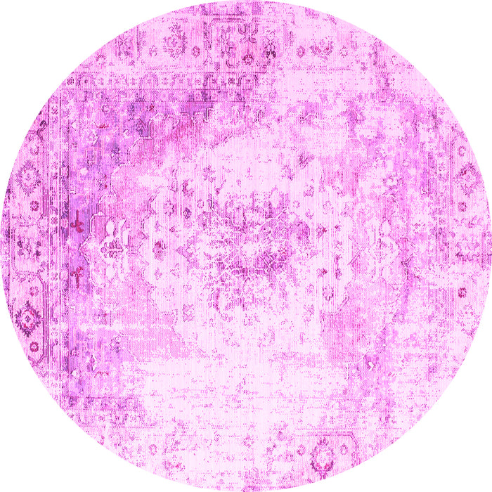 Round Persian Pink Traditional Rug, tr1248pnk