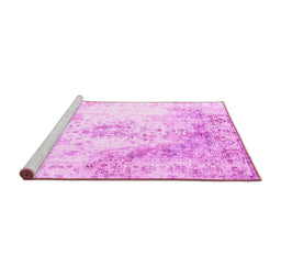 Sideview of Machine Washable Persian Pink Traditional Rug, wshtr1248pnk
