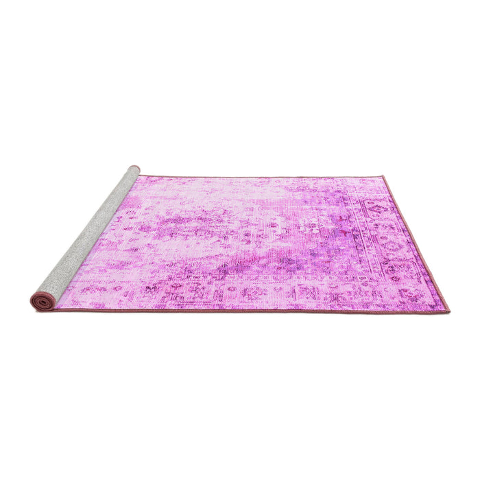 Sideview of Machine Washable Persian Pink Traditional Rug, wshtr1248pnk