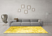 Machine Washable Persian Yellow Traditional Rug in a Living Room, wshtr1248yw