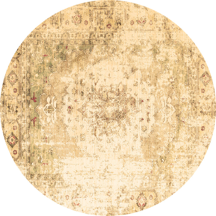 Round Machine Washable Persian Brown Traditional Rug, wshtr1248brn