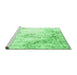 Sideview of Machine Washable Persian Emerald Green Traditional Area Rugs, wshtr1248emgrn