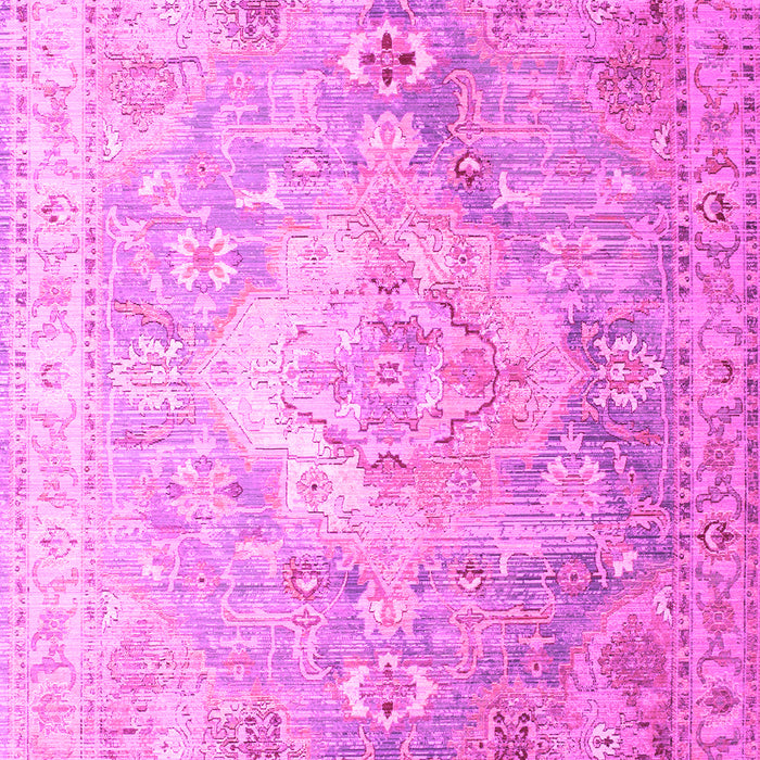 Machine Washable Medallion Pink Traditional Rug, wshtr1249pnk