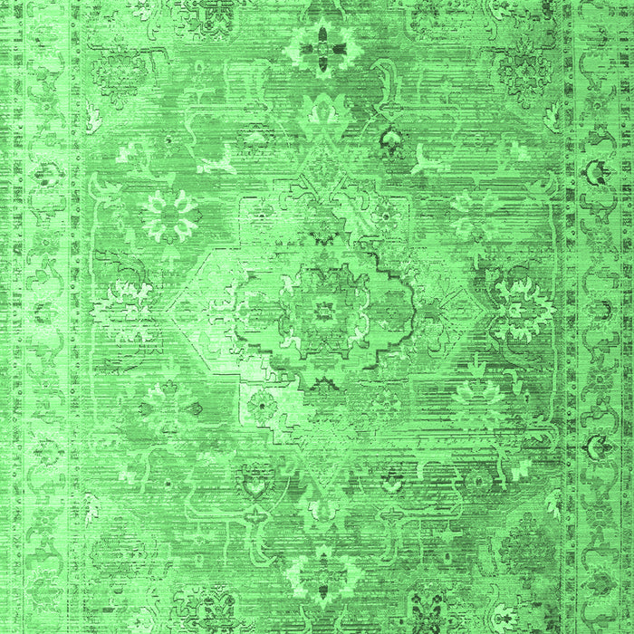 Machine Washable Medallion Emerald Green Traditional Area Rugs, wshtr1249emgrn