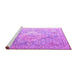 Sideview of Machine Washable Medallion Purple Traditional Area Rugs, wshtr1249pur