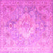 Square Medallion Pink Traditional Rug, tr1249pnk