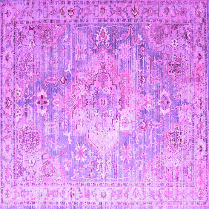 Square Medallion Purple Traditional Rug, tr1249pur