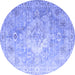 Round Medallion Blue Traditional Rug, tr1249blu