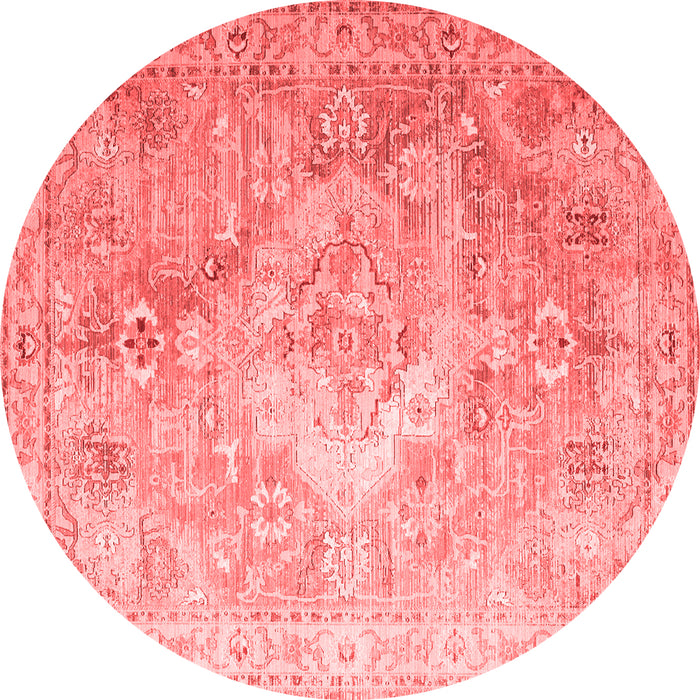 Machine Washable Medallion Red Traditional Rug, wshtr1249red