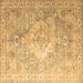 Square Medallion Brown Traditional Rug, tr1249brn