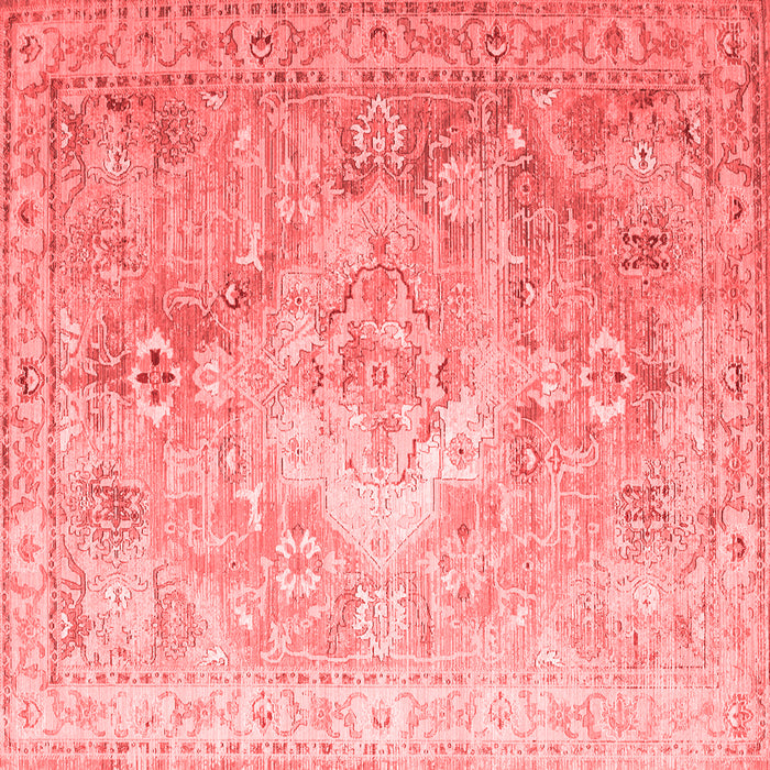 Machine Washable Medallion Red Traditional Rug, wshtr1249red