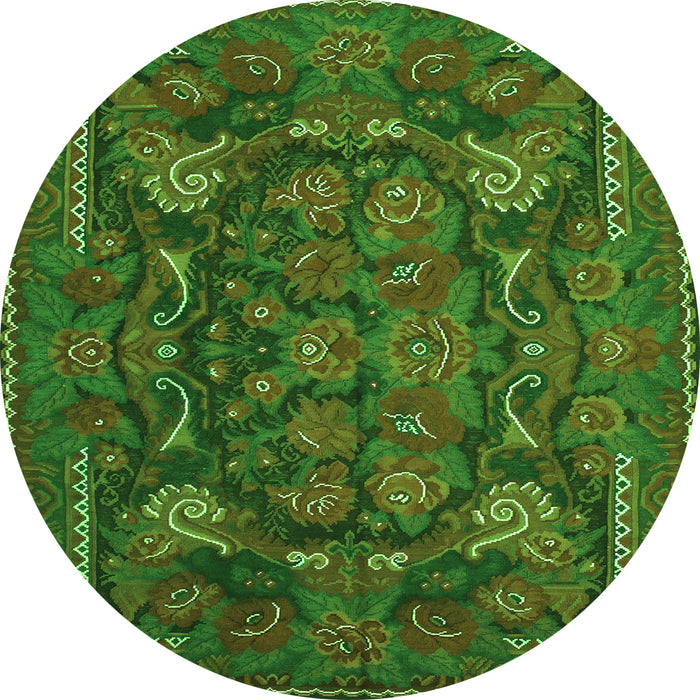 Square Animal Green Traditional Rug, tr124grn