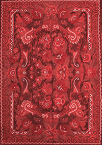 Animal Red Traditional Rug, tr124red