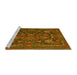 Sideview of Machine Washable Animal Yellow Traditional Rug, wshtr124yw