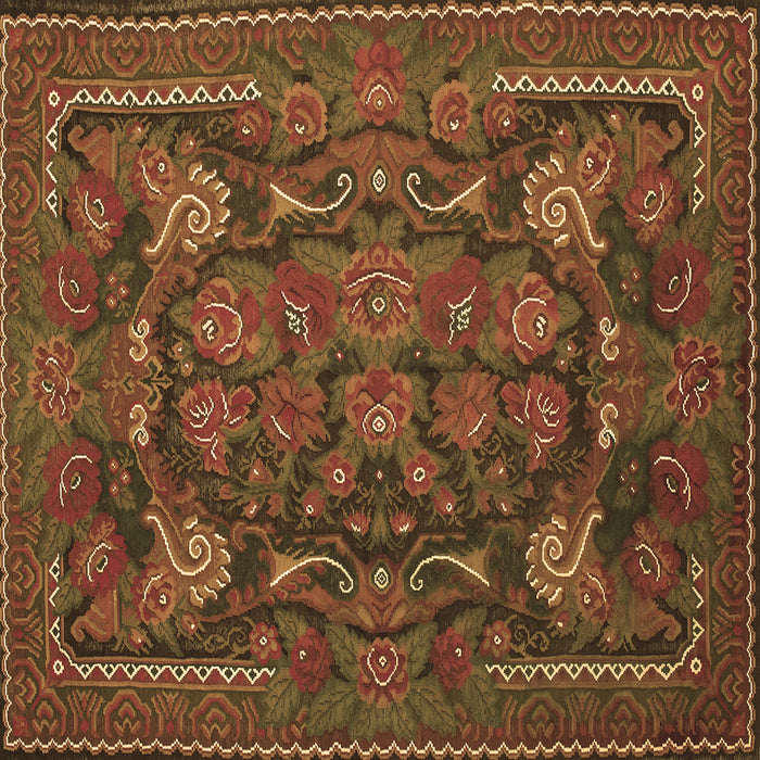 Square Machine Washable Animal Brown Traditional Rug, wshtr124brn