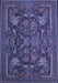 Animal Blue Traditional Rug, tr124blu