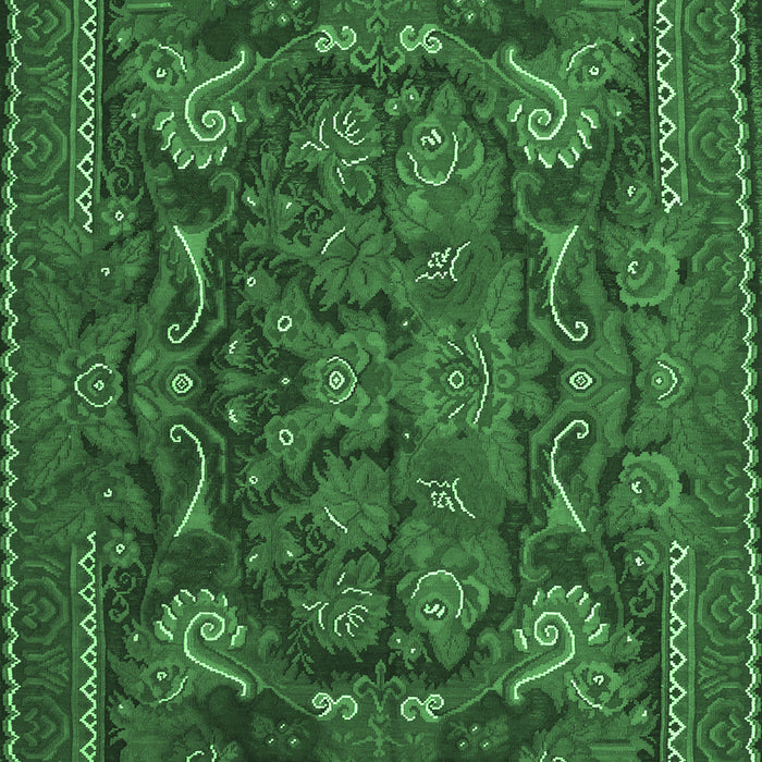 Machine Washable Animal Emerald Green Traditional Area Rugs, wshtr124emgrn