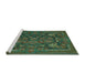 Sideview of Machine Washable Animal Turquoise Traditional Area Rugs, wshtr124turq