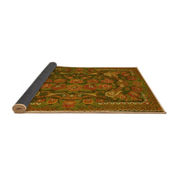Sideview of Animal Yellow Traditional Rug, tr124yw
