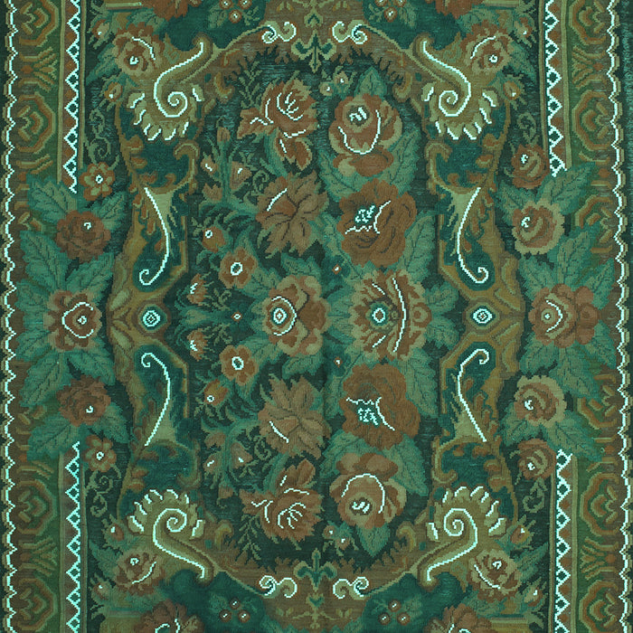 Animal Turquoise Traditional Rug, tr124turq
