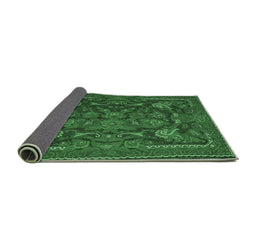 Sideview of Animal Emerald Green Traditional Rug, tr124emgrn