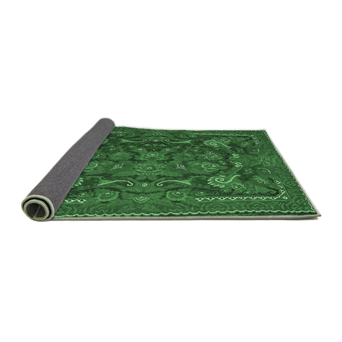 Sideview of Animal Emerald Green Traditional Rug, tr124emgrn