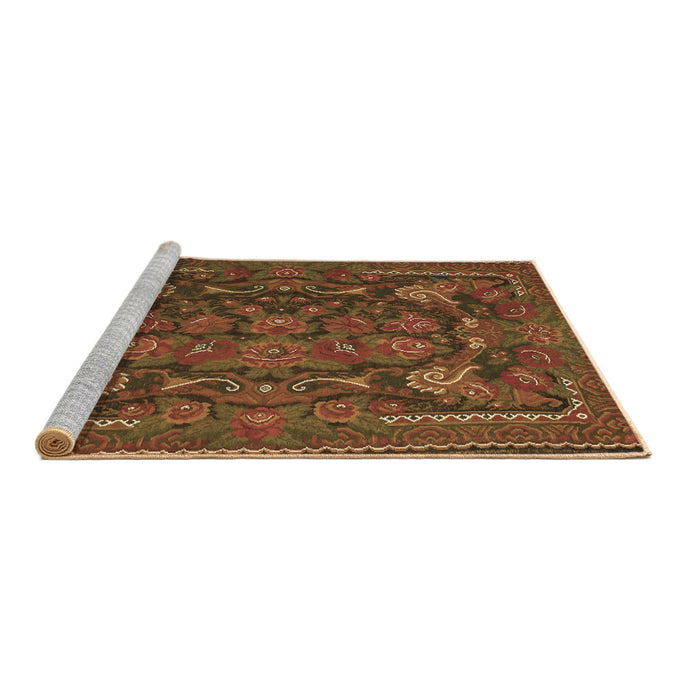 Sideview of Machine Washable Animal Brown Traditional Rug, wshtr124brn
