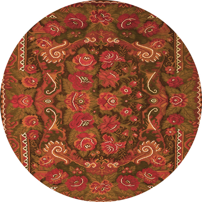 Machine Washable Animal Orange Traditional Area Rugs, wshtr124org