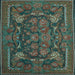 Square Animal Light Blue Traditional Rug, tr124lblu