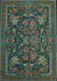 Animal Light Blue Traditional Rug, tr124lblu