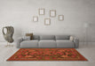 Machine Washable Animal Orange Traditional Area Rugs in a Living Room, wshtr124org