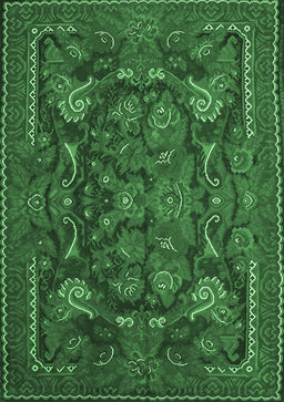 Animal Emerald Green Traditional Rug, tr124emgrn