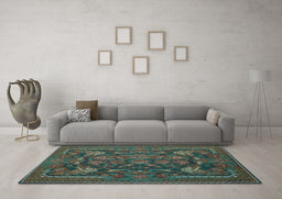 Machine Washable Animal Light Blue Traditional Rug in a Living Room, wshtr124lblu