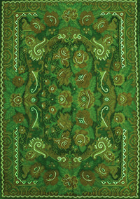 Animal Green Traditional Rug, tr124grn