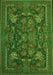 Animal Green Traditional Rug, tr124grn