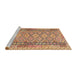 Sideview of Machine Washable Traditional Sand Brown Rug, wshtr1250