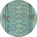 Round Persian Light Blue Traditional Rug, tr1250lblu