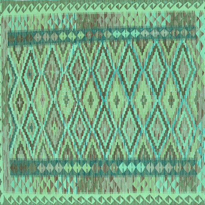 Square Persian Turquoise Traditional Rug, tr1250turq