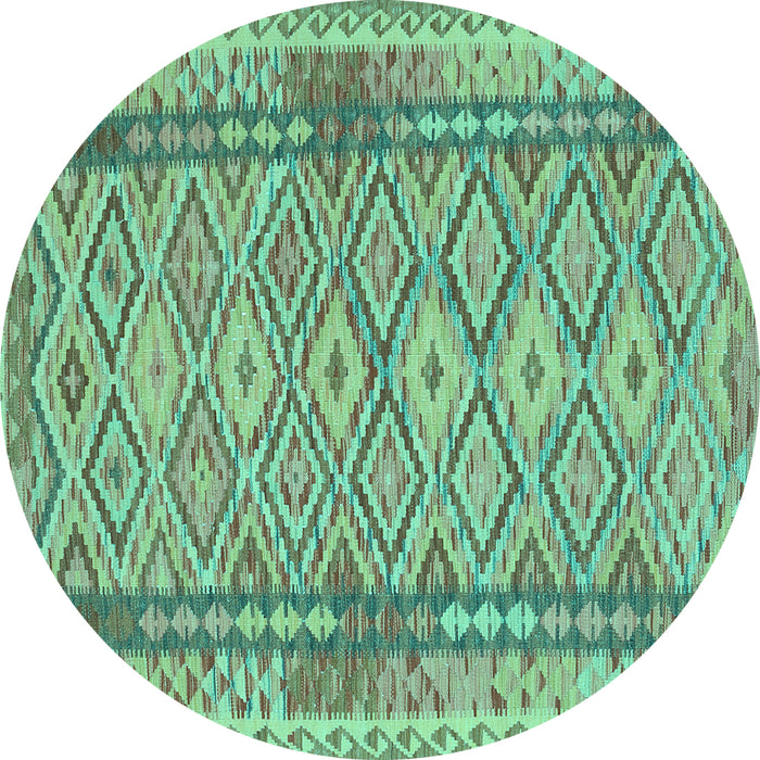Round Machine Washable Persian Turquoise Traditional Area Rugs, wshtr1250turq