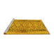 Sideview of Machine Washable Persian Yellow Traditional Rug, wshtr1250yw