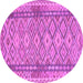 Round Machine Washable Persian Purple Traditional Area Rugs, wshtr1250pur