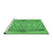 Sideview of Machine Washable Persian Emerald Green Traditional Area Rugs, wshtr1250emgrn